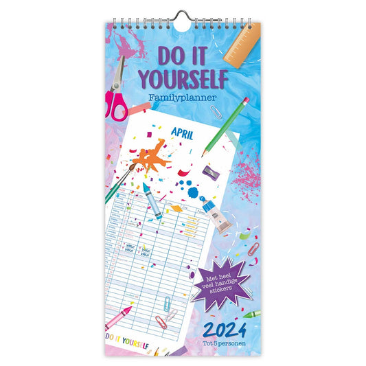 diy familiekalender met stickers (5 personen) 2024 creatieve diy overzicht
