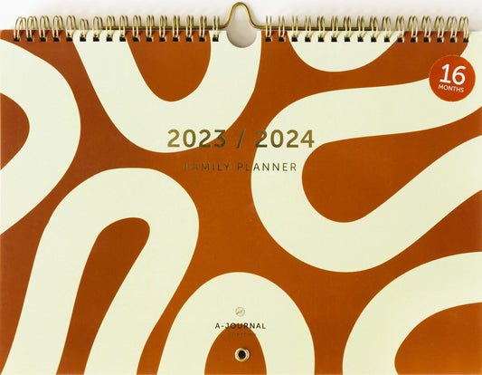 a-journal 16 mnd familieplanner 2023-2024 flow stijlvolle flow kalender