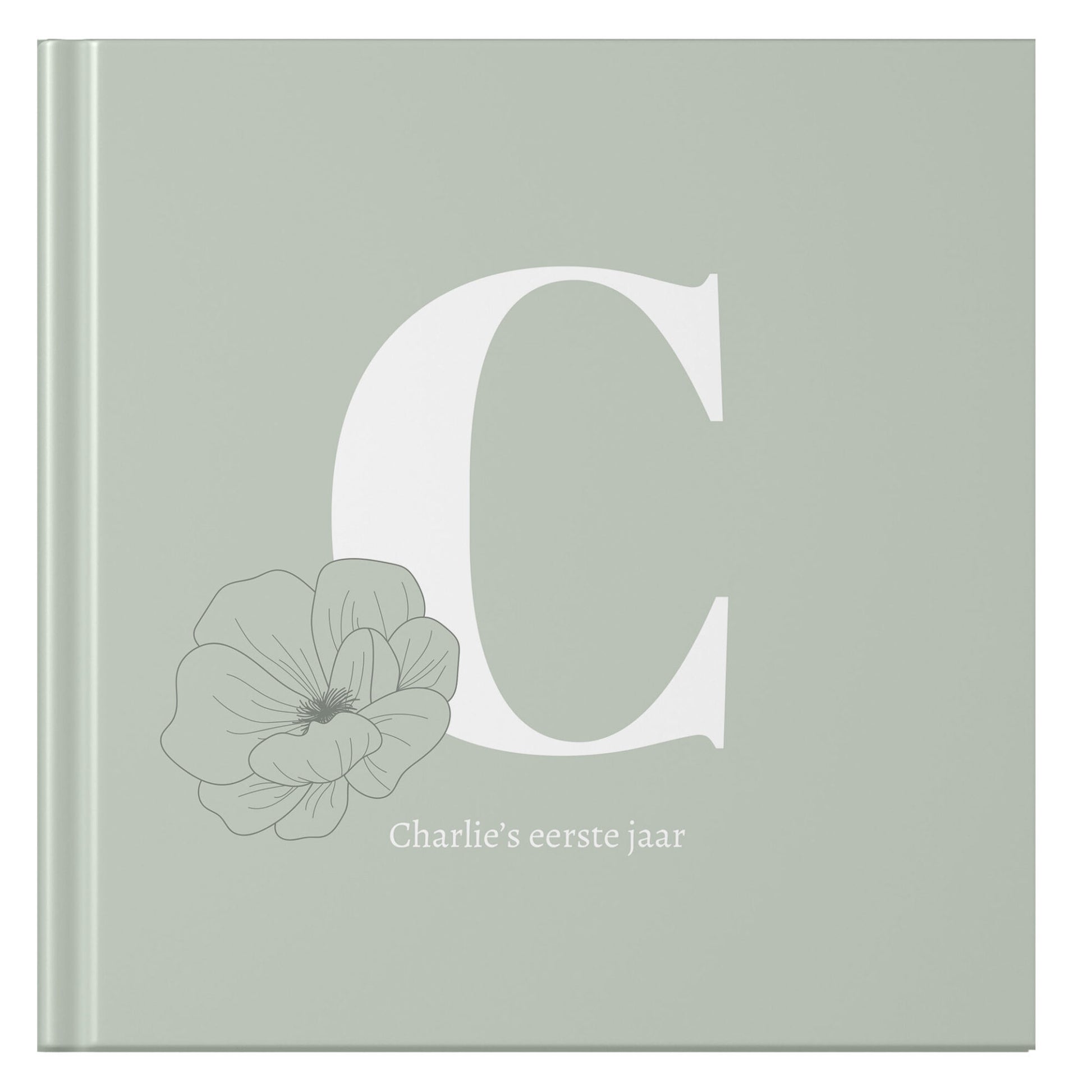 ontwerp je eigen babyboek - initial with flower